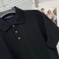 Replica Louis Vuitton Letter embroidered cotton lapel short-sleeved polo shirt