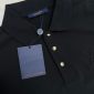 Replica Louis Vuitton Letter embroidered cotton lapel short-sleeved polo shirt