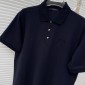 Replica Louis Vuitton Letter embroidered cotton lapel short-sleeved polo shirt