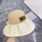 Replica DIOR D-Tulipe Small Brim Cloche Natural Straw - Size 57 - Women