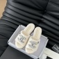 Replica Chanel plush platform slippers