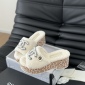 Replica Chanel plush platform slippers