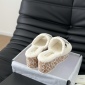 Replica Chanel plush platform slippers