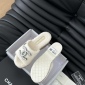 Replica Chanel plush platform slippers