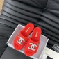 Replica Chanel plush platform slippers