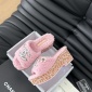 Replica Chanel plush platform slippers