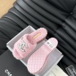 Replica Chanel plush platform slippers