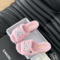 Replica Chanel plush platform slippers