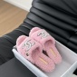 Replica Chanel plush platform slippers