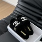 Replica Chanel plush platform slippers