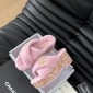 Replica Chanel plush platform slippers