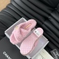 Replica Chanel plush platform slippers