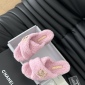 Replica Chanel plush platform slippers