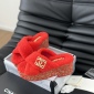 Replica Chanel plush platform slippers