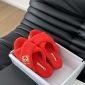 Replica Chanel plush platform slippers