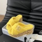 Replica Chanel plush platform slippers