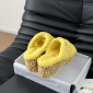 Replica Chanel plush platform slippers