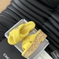 Replica Chanel plush platform slippers