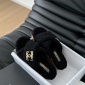 Replica Chanel plush platform slippers