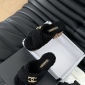 Replica Chanel plush platform slippers