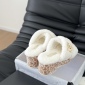 Replica Chanel plush platform slippers