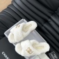 Replica Chanel plush platform slippers