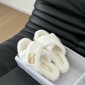 Replica Chanel plush platform slippers