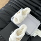 Replica Chanel plush platform slippers