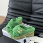 Replica Chanel plush platform slippers