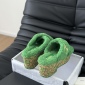 Replica Chanel plush platform slippers