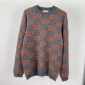 Replica GG wool jacquard cardigan in grey and orange | GUCCI® LU