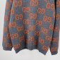 Replica GG wool jacquard cardigan in grey and orange | GUCCI® LU