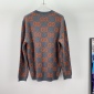 Replica GG wool jacquard cardigan in grey and orange | GUCCI® LU