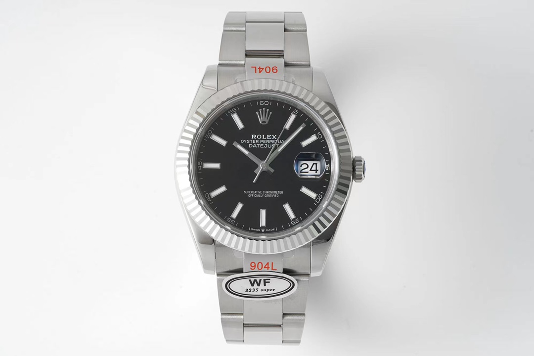 Super Clone Rolex Datejust 41mm Black Dial Stainless Steel Watch