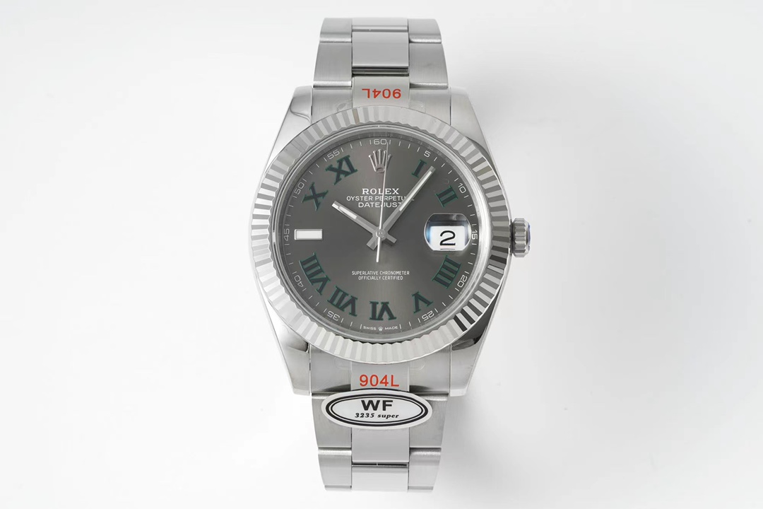 Super Clone Rolex 41mm Datejust Series - WF Factory Top-Tier Replica - Stainless Steel with Grey Dial and Roman Numerals