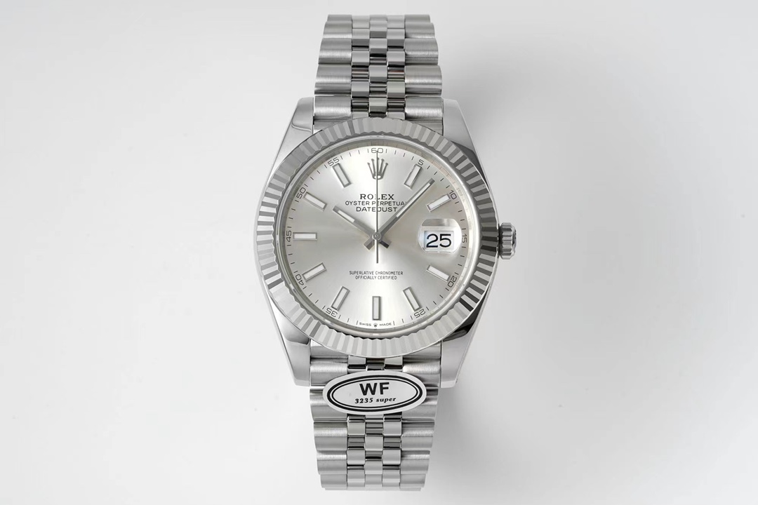 Super Clone Rolex 41mm Datejust Series - Top-Tier Replica in Silver with 904L Stainless Steel, Oyster Perpetual Style, and Jubilee Bracelet