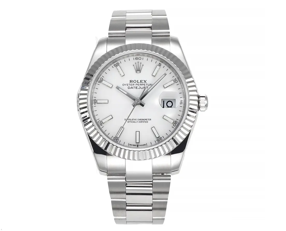 Rolex Datejust 41 White Dial Stainless Steel Automatic Watch with 3235 Movement