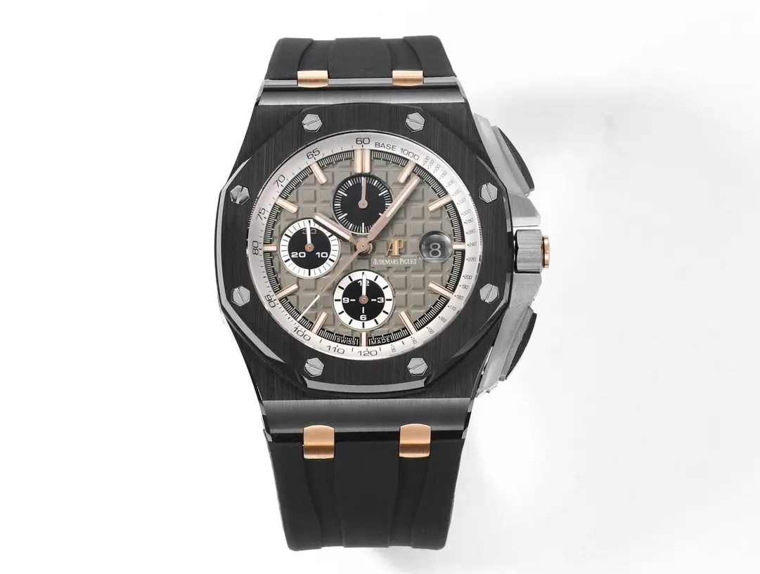 Audemars Piguet Royal Oak Offshore Chronograph - Black and Rose Gold with Grey Dial, Rubber Strap