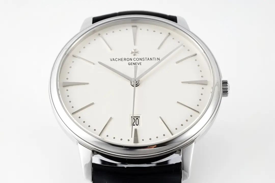 Vacheron Constantin Patrimony 85180 Series Watch Silver and Black Minimalist Style 40MM Case 1950s Inspired Design - Image 4
