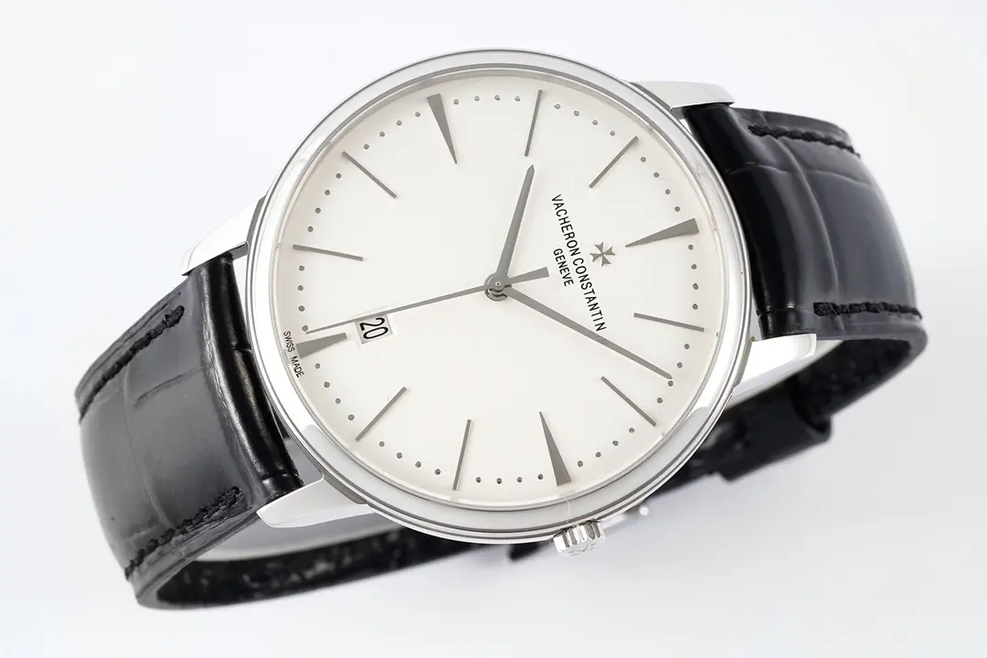 Vacheron Constantin Patrimony 85180 Series Watch Silver and Black Minimalist Style 40MM Case 1950s Inspired Design - Image 5