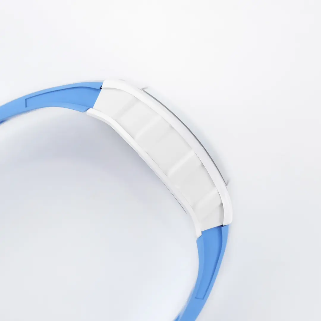 Richard Mille V5版 RM055 白陶 ブルーストラップ腕時計 - 画像 (4)