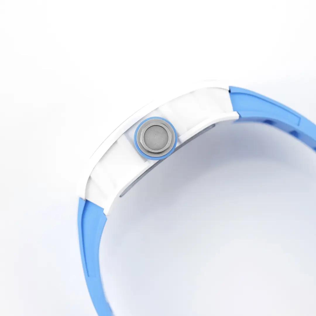 Richard Mille V5版 RM055 白陶 ブルーストラップ腕時計 - 画像 (5)