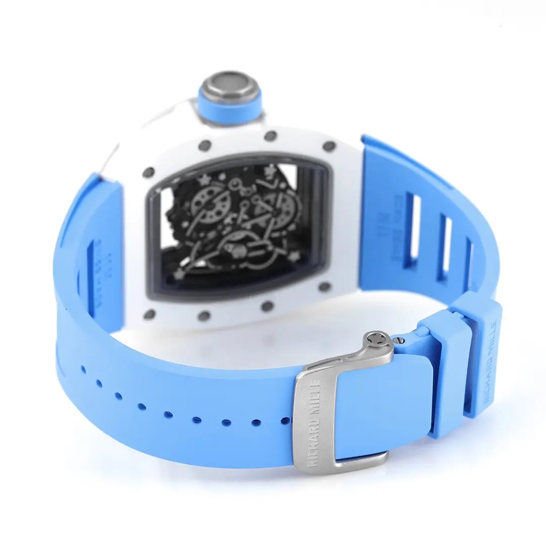 Richard Mille V5版 RM055 白陶 ブルーストラップ腕時計 - 画像 (9)