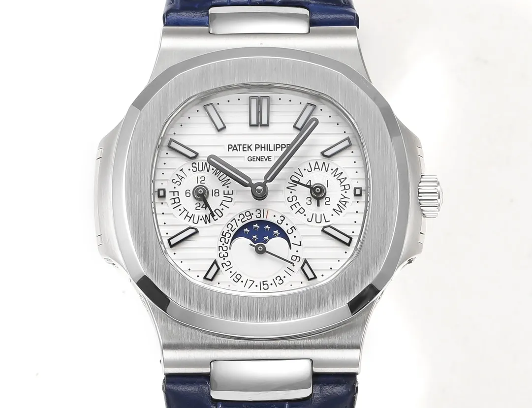 Patek Philippe Nautilus Blue Strap Watch - Image 3