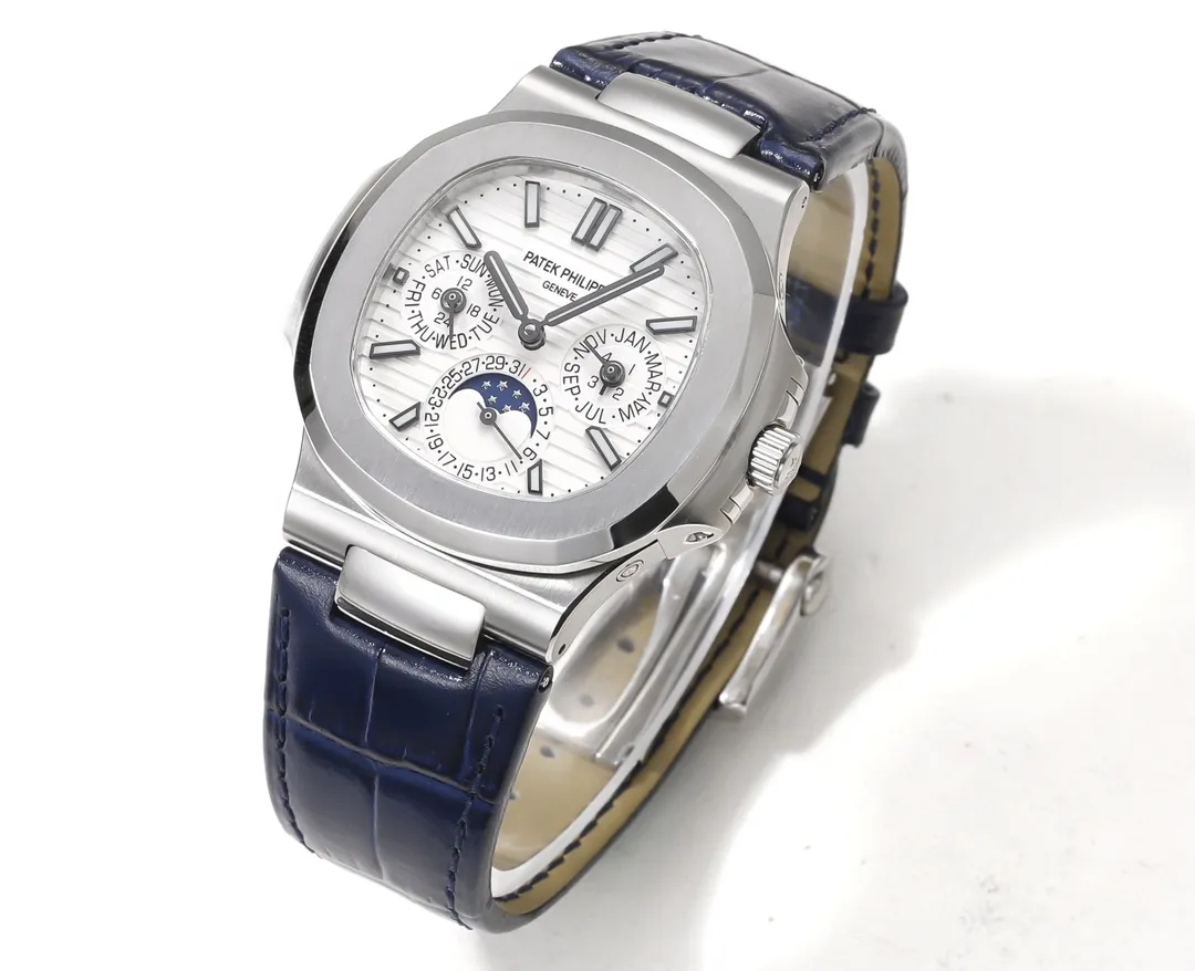Patek Philippe Nautilus Blue Strap Watch - Image 4