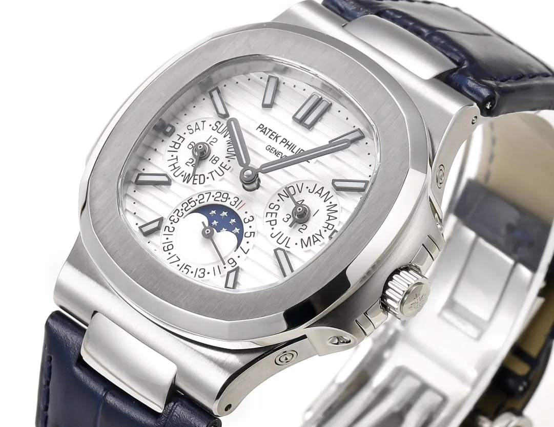 Patek Philippe Nautilus Blue Strap Watch - Image 5