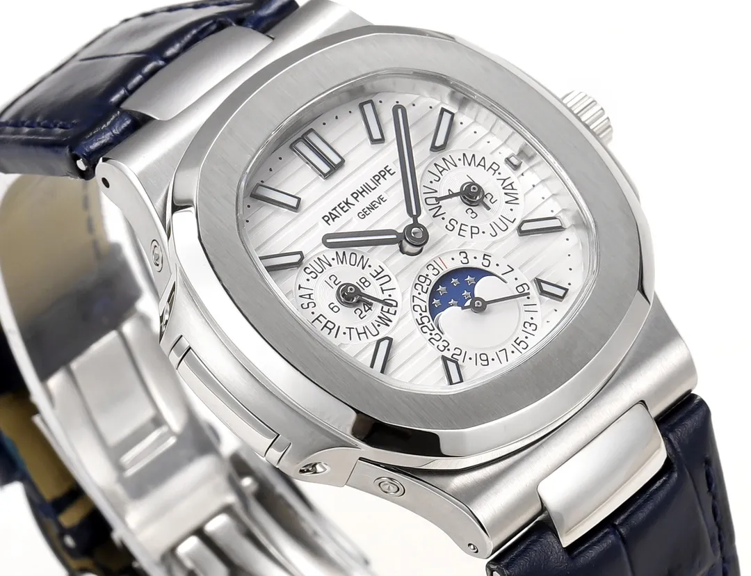 Patek Philippe Nautilus Blue Strap Watch - Image 6