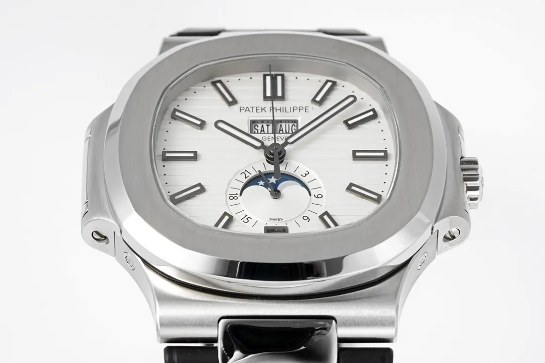 Patek Philippe Nautilus Blue Rubber Strap Watch - Image 4