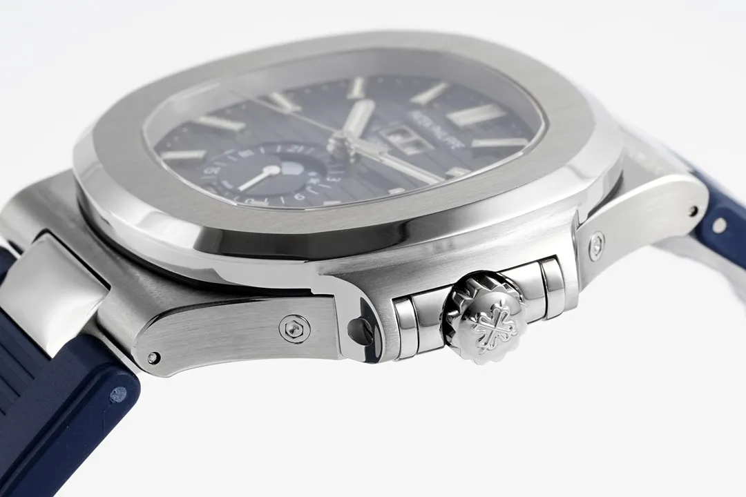 Patek Philippe Blue Nautilus Rubber Strap Watch - Image 7