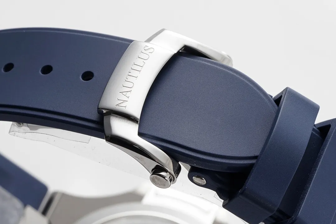 Patek Philippe Blue Nautilus Rubber Strap Watch - Image 10